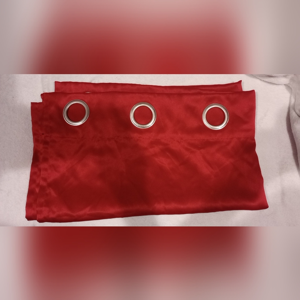Four Red Curtain Panels 7x3